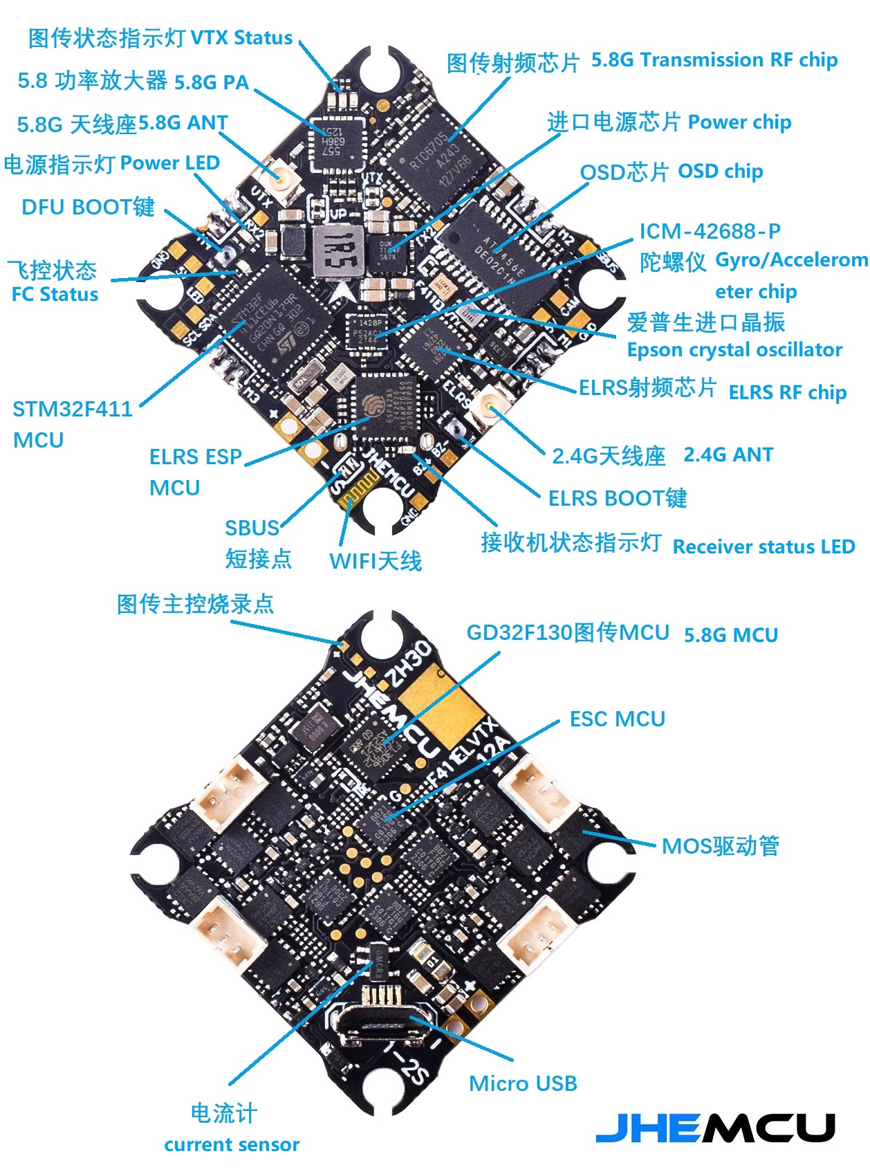 【AIO】JHEMCU F411EL ELRS VTX 1S-2S12A 400MW