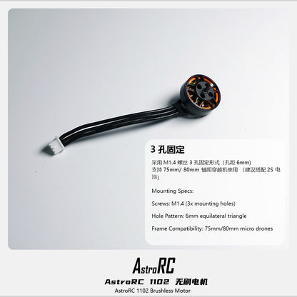 AstroRC Customized Unmarked Brushless Motor 1102 for 75mm-80mm tinywhoop