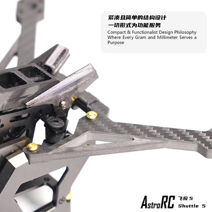 【Frame Only 】AstroRC Shuttle-5 inch Frame Freestyle  Toothpick FPV Drone