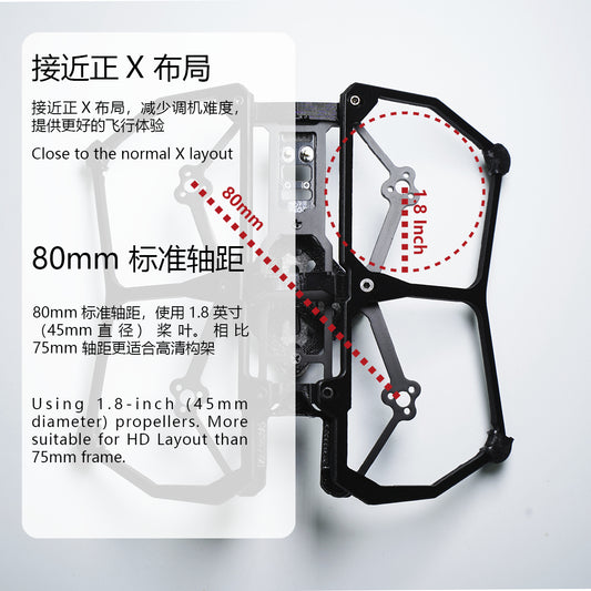 AstroRC  CarbonFly 80  1.8inch Frame， O4 version