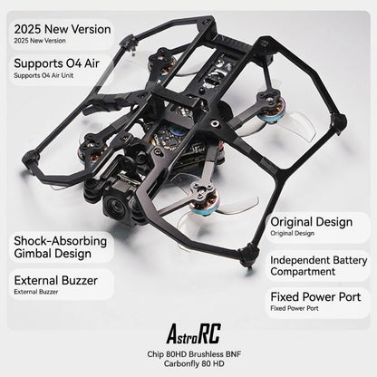 [PNP/BNF] AstroRC Carbonfly  80 HD DJI O4 HD VTX Indoor FPV Drone 2S