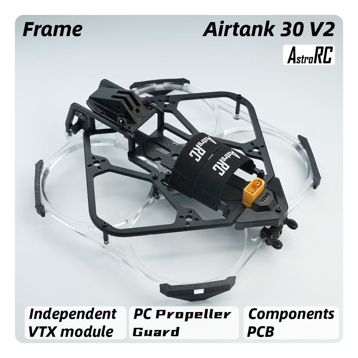 [3-Inch Frame] AIRTANK 30 V2 Upgraded Ducted Cinewhoop Frame with Protective Prop Guards by AstroRC