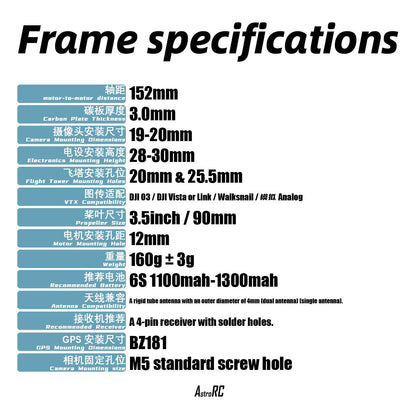 【Frame Only 】AstroRC 35V2 3.5-inch Frame Second Generation Injection Molding Toothpick FPV Racing Drone for Aerial Photography