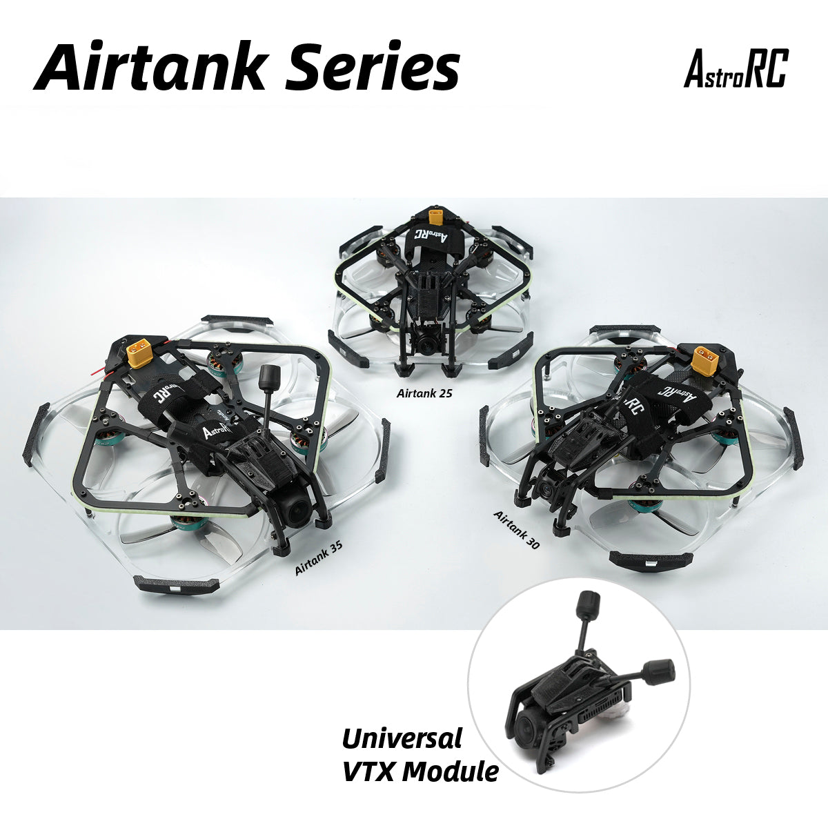 [3-Inch Frame] AIRTANK 30 V2 Upgraded Ducted Cinewhoop Frame with Protective Prop Guards by AstroRC