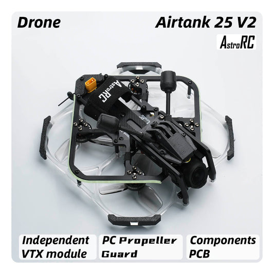 [2.5-Inch Complete Drone Kit] AIRTANK 25 V2 Upgraded Ducted FPV Drone with Protective Prop Guards by AstroRC