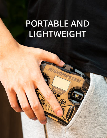 Radiomaster Pocket Hall Gimbal Transmitter Remote Control Portable Lightweight Built In LED Light Foldable Antenna