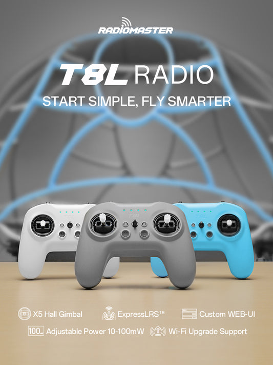 RadioMaster T8L ELRS Open-Source RC Transmitter, X5 Hall Sensor Gimbals, Portable Handheld Remote Controller